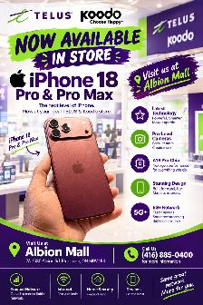 iPhone 18 Pro & Pro Max – NOW AVAILABLE | TELUS & Koodo | Albion