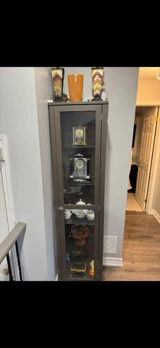 glass-door curio display cabinet