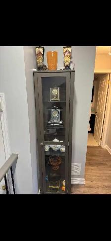 glass-door curio display cabinet