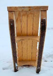 Kids Snow Sleigh Sled - Wood/Iron - Photo 4