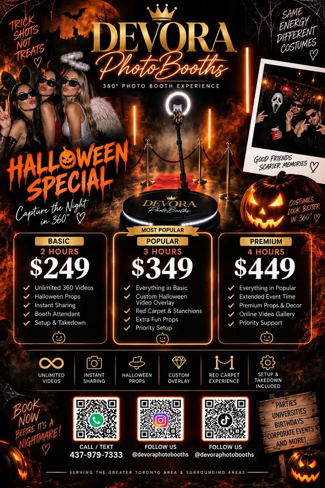 Halloween party 360 video booth
