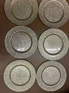 ✨ HomeSense Gold/Champagne Glass Charger Plates – Set of 6 – $25 - Photo 3