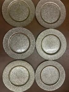 ✨ HomeSense Gold/Champagne Glass Charger Plates – Set of 6 – $25 - Photo 4
