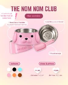 Dog Food Bowl  Holder   Stainless Steel Bowl   Food Scoop Combo