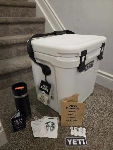 yeti cooler  18OZ yeti bottle  $100 starbucks gift card all br - Photo 6