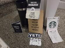 yeti cooler  18OZ yeti bottle  $100 starbucks gift card all br - Photo 7