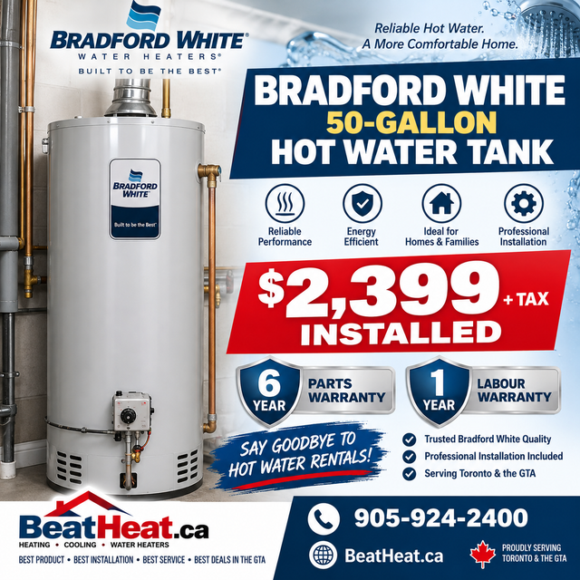BRADFORD WHITE  50 GALLONS HEATER WITH INSTALLATION $2399
