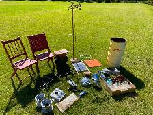 Vintage & Antique items, ATC, outboard, oil can, wooden folding