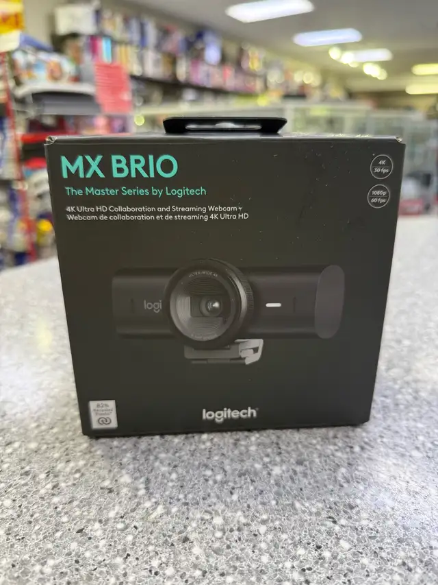 Logitech MX Brio 4K Ultra Master Series webcam boxed