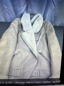 $290 L Women Warm Faux Leather JacketWomen Warm Faux Leather Ja