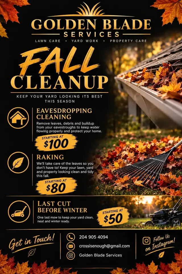 Fall Yard Cleanup & Lawn Services — Golden Blade Services