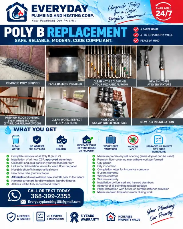 Poly-B Replacement | City Permit | 5-Year Warranty