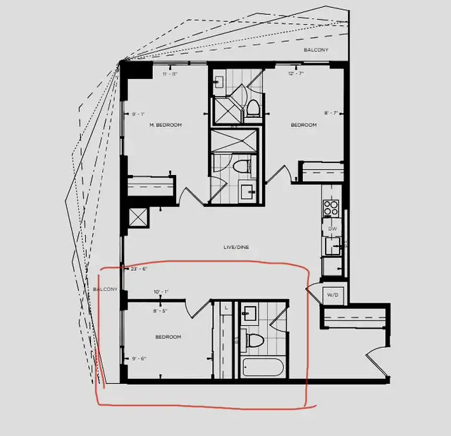 One bedroom private washroom next to TMU