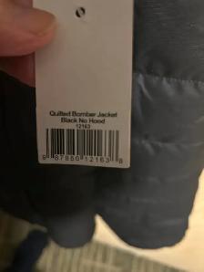 ONE NEW QUILTED BOMBER JACKET BLK.NO HOODAS PICTUREDASKING $10 - Photo 2