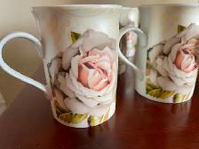 Seven (7) lovely Royal Elfreda Fine Porcelain Coffee Mug Cups