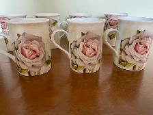 Seven (7) lovely Royal Elfreda Fine Porcelain Coffee Mug Cups - Photo 4