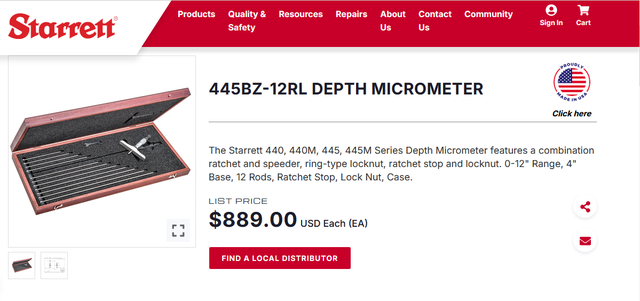 0' to12'   Starrett Depth Micrometer