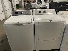 Laveuse sécheuse top load blanche grande capacité Maytag
