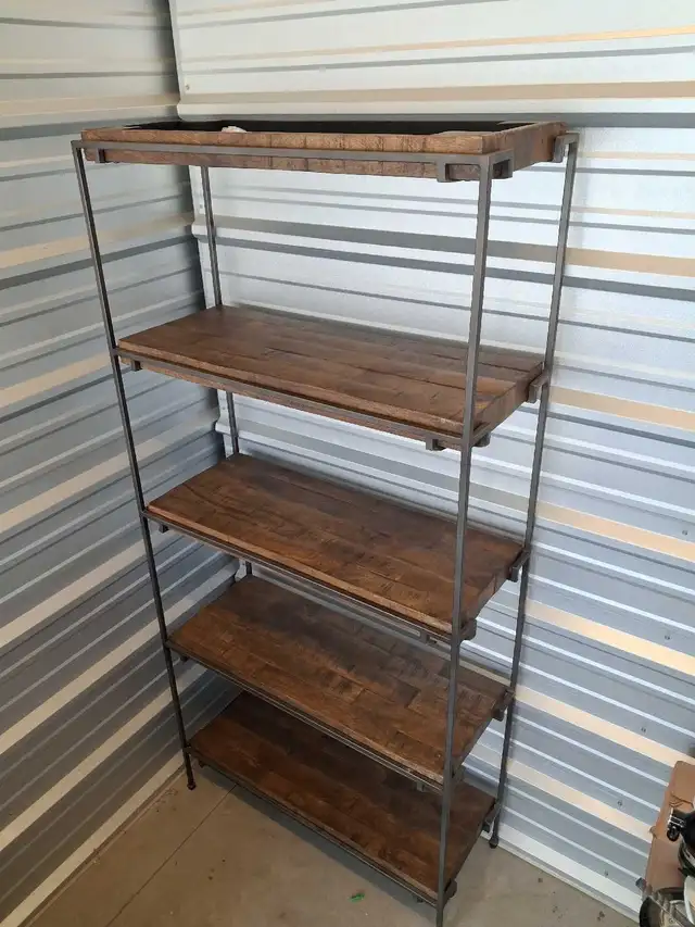 modern high end shelves, wood / metal $490