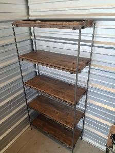 modern high end shelves, wood / metal $490