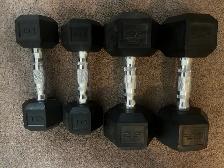 Pair of 10 lb Rubber Hex Dumbbells - $20 for Both