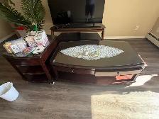 tv stand and coffe and end table with glass top - Photo 4