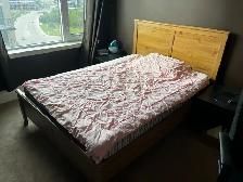 Queen Bed Frame and Mattress Set - $60