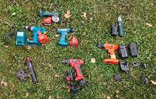 Battery Drills and Flashlight