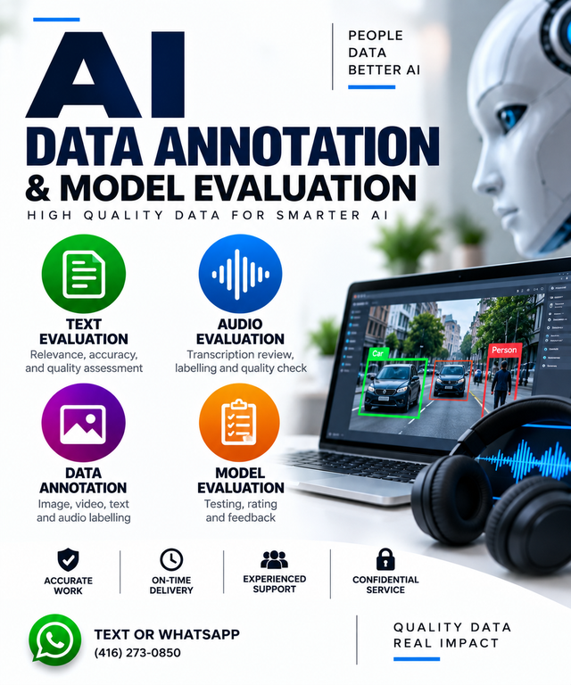 AI DATA ANNOTATION & MODEL EVALUATION, TEXT & AUDIO EVALUATION