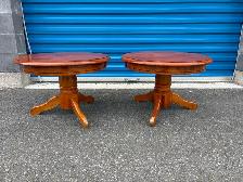 Matching Round Pedestal Side Tables