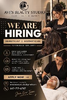 HIRING BARBERS & HAIRSTYLISTS   ESTHETICIANS