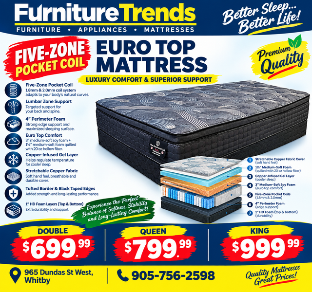 5' Foam Mattress Starts from $449