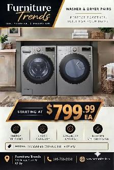 LG and Samsung Washer & Dryer Pairs