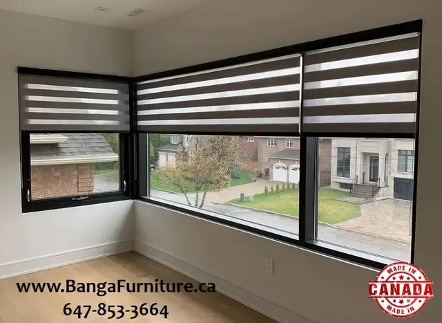 Direct Custom Zebra Shades and Shutters -647-853-3664