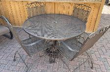 Solid Metal Patio Table with 4 Chairs