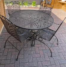Solid Metal Patio Table with 4 Chairs - Photo 2