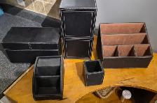 5-PIECE EXECUTIVE DESK ORGANIZER SET  FAUX LEATHER – LIKE NEW 10