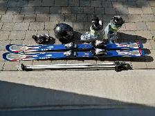 Ski alpin 160 cm ensemble (  bâtons, bottes 23.5, casque, lunet) - Photo 2