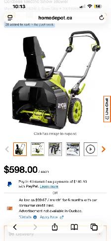 RYOBI SNOW BLOWER BRAND NEW SEALED BOX - Photo 2