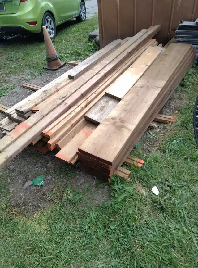 pressure treated lumber and some spruce lumber