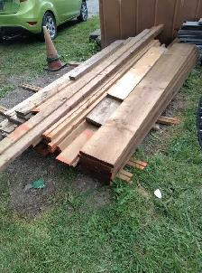 pressure treated lumber and some spruce lumber