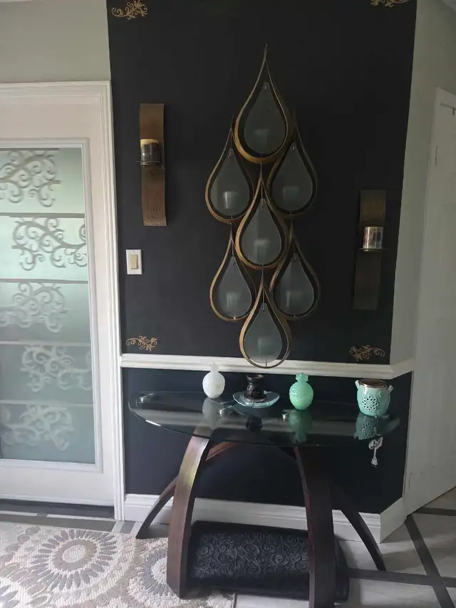 Glass Top Console Table