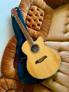Oscar Schmidt Acoustic Electric Guitar w/ Case - Photo 10