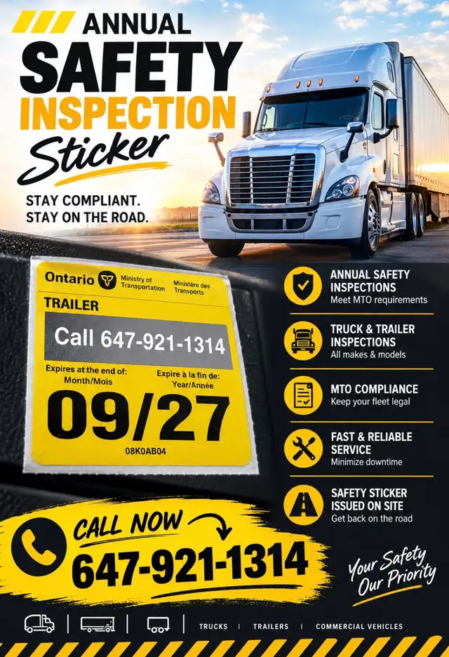 Yellow Safety Sticker (trucks/trailer)