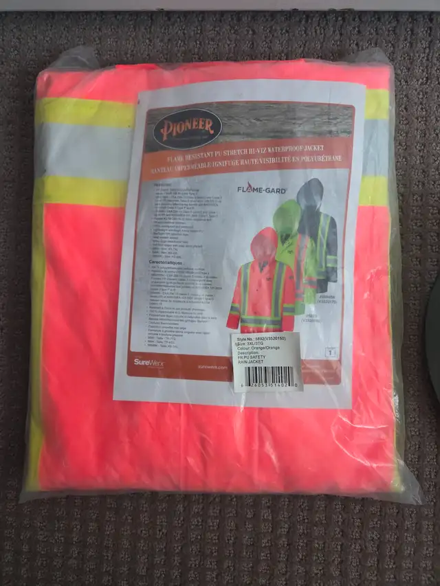 Fire Retardant Hi-Vis Rain Jacket NEW (XXX-L)