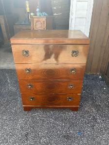 Free delivery used antique Vintage  Wood Dresser