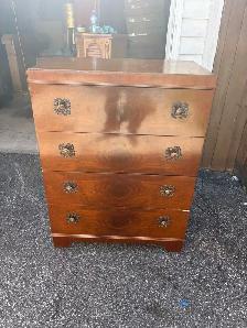 Free delivery used antique Vintage  Wood Dresser - Photo 2