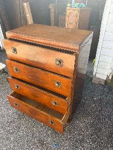 Free delivery used antique Vintage  Wood Dresser - Photo 8