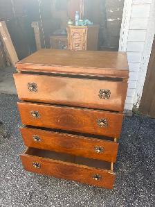 Free delivery used antique Vintage  Wood Dresser - Photo 9