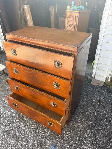 Free delivery used antique Vintage  Wood Dresser - Photo 10